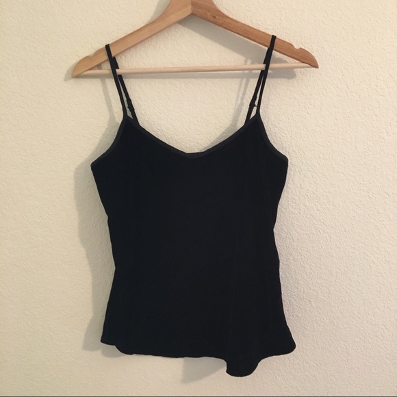 Velvet v-neck cami | NWT, black - Picture 1 of 8